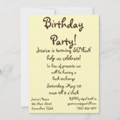 ヴィンテージの誕生日パーティーの招待状を持つ子供 招待状 (裏面)