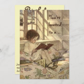 ヴィンテージの誕生日パーティーの招待状を持つ子供 招待状 (正面/裏面)