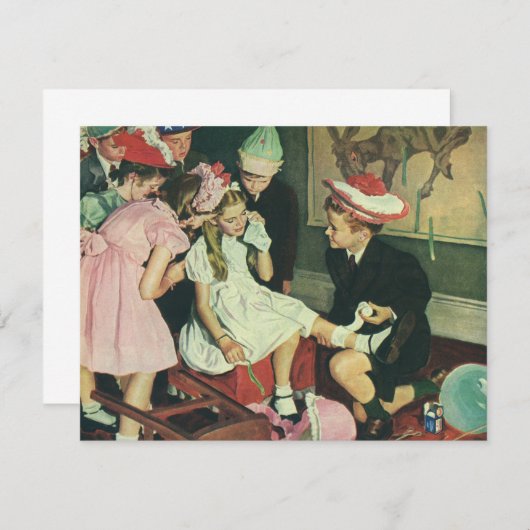 ヴィンテージの誕生日パーティー、ピンが尾をロバにつける (正面/裏面)