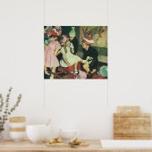 ヴィンテージの誕生日パーティー、ピンが尾をロバにつける ポスター (キッチン)