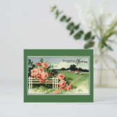 ヴィンテージの誕生日メッセージ ポストカード (スタンド正面)