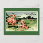 ヴィンテージの誕生日メッセージ ポストカード (正面)