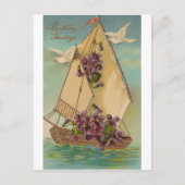 ヴィンテージの誕生日メッセージ ポストカード (正面)