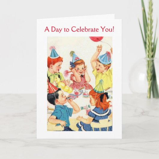 ヴィンテージの誕生日会 カード (正面)