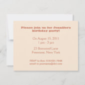 ヴィンテージの誕生日招待状の女の子が風船に乗っている 招待状 (裏面)