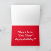 ヴィンテージの誕生日猫の猫の鳴き声 カード (内部)