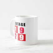 ヴィンテージの誕生日1929年 コーヒーマグカップ (正面左)