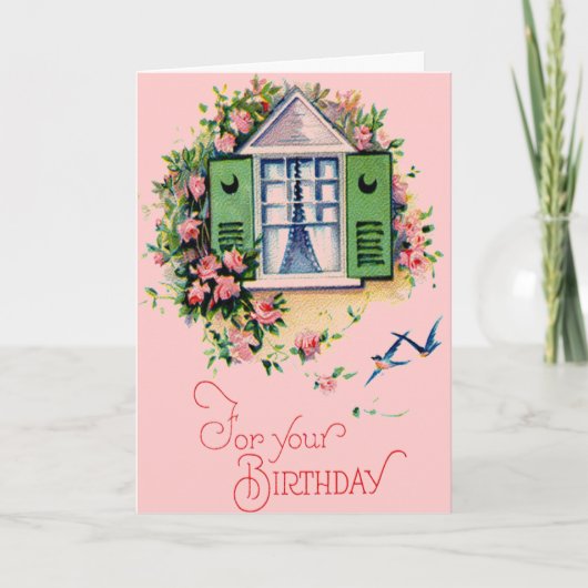 ヴィンテージの誕生日 カード (正面)