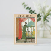 ヴィンテージの読書、テキストを変更するポストカード ポストカード (スタンド正面)