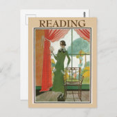 ヴィンテージの読書、テキストを変更するポストカード ポストカード (正面/裏面)