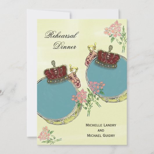 ヴィンテージの謝肉祭の刺激を受けたなリハーサルの夕食 招待状 (正面)