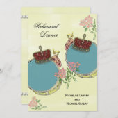 ヴィンテージの謝肉祭の刺激を受けたなリハーサルの夕食 招待状 (正面/裏面)