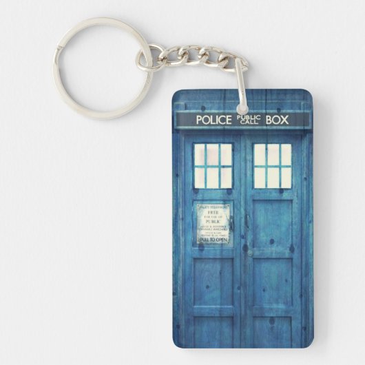 ヴィンテージの警察は公共呼出し箱に電話をかけます キーホルダー (正面)