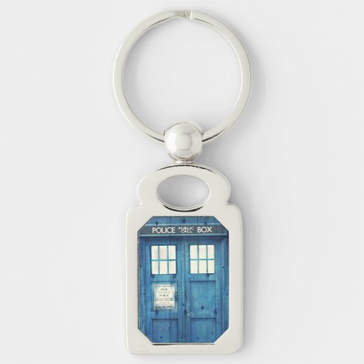 ヴィンテージの警察は公共呼出し箱に電話をかけます キーホルダー (正面)