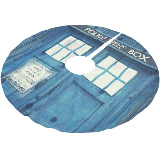 ヴィンテージの警察は公共呼出し箱に電話をかけます ブラッシュドポリエステルツリースカート (アングル)