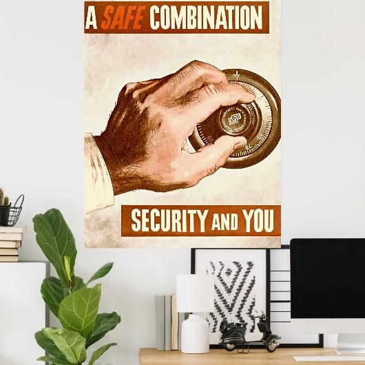 ヴィンテージの警戒：セキュリティやる気を起こさせる ポスター (ホームオフィス)