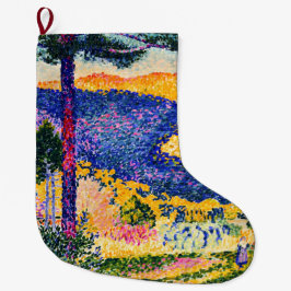 ヴィンテージの谷とモミ絵を描の ラージクリスマスストッキング