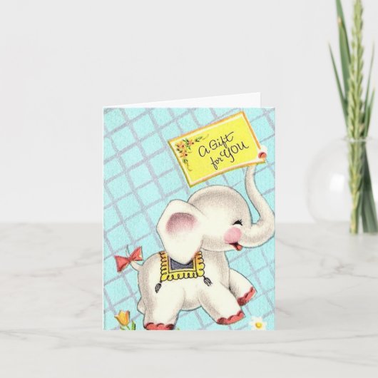 ヴィンテージの象のカード カード (正面)