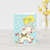 ヴィンテージの象のカード カード (黄色い花)