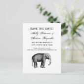 ヴィンテージの象の絵 案内ポストカード (スタンド正面)