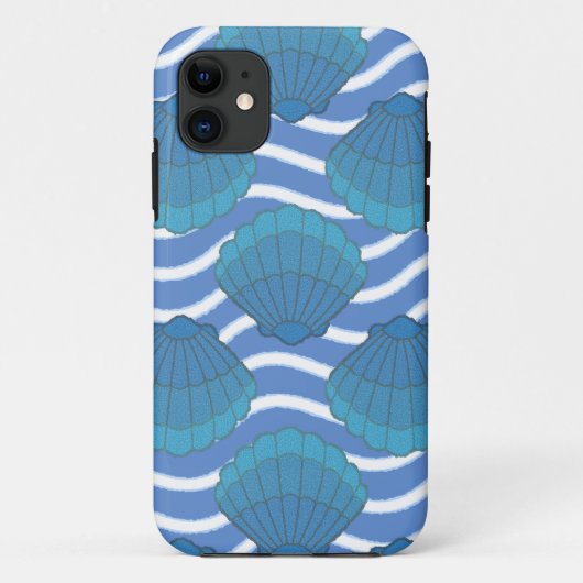 ヴィンテージの貝殻と波パターン Case-Mate iPhoneケース (裏面)