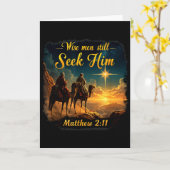 ヴィンテージの賢い人々はまだ彼、イエス、3人の王、キリストを求める カード (黄色い花)