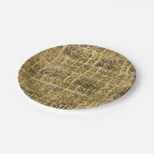 ヴィンテージの質のマヤおよびアズテック派のグリフの金ゴールド ペーパープレート (アングル)