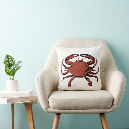 ヴィンテージの赤いカニのイラストレーション-航海のなスタイル クッション (椅子)