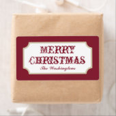 ヴィンテージの赤いクリスマスラベル ラベル (インサイチュ)