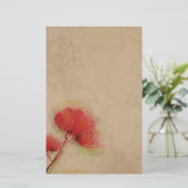 ヴィンテージの赤いケシの羊皮紙の一見 便箋 (スタンド正面)