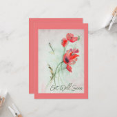 ヴィンテージの赤いケシ恋しく思ッピーが元気 カード (正面/裏面インサイチュ)
