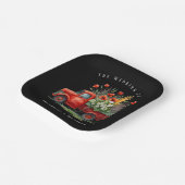 ヴィンテージの赤いケシ結婚の車 ペーパープレート (傾斜あり)