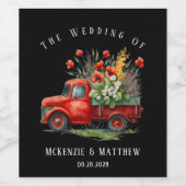 ヴィンテージの赤いケシ結婚の車 ワインラベル (シングルラベル)