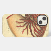 ヴィンテージの赤いコンシュの貝 iPhoneケース (裏面横)