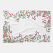 ヴィンテージの赤いスイートピーによっては台所タオルが開花します キッチンタオル (横)