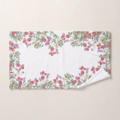 ヴィンテージの赤いスイートピーの花のBathタオルセット バスタオルセット (ハンドタオル)