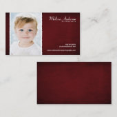 ヴィンテージの赤いスタジオのポートレートのカメラマン 名刺 (正面/裏面)