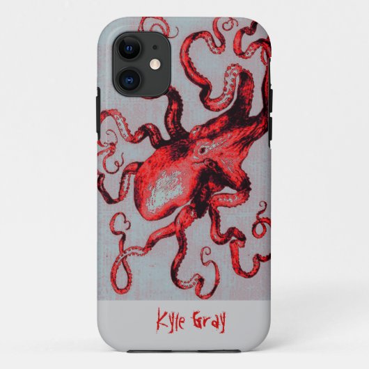 ヴィンテージの赤いタコのiphone 5の箱 Case-Mate iPhoneケース (裏面)