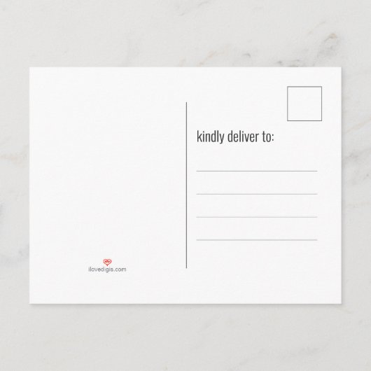 ヴィンテージの赤いトラックの松の木のクリスマス・パーティ インビテーションポストカード (裏面)