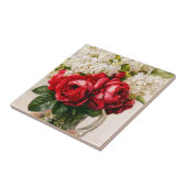 ヴィンテージの赤いバラおよびベビーの呼吸タイル タイル (側面)