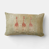 ヴィンテージの赤いバラのキリンのMoJoの枕 ランバークッション (裏面)