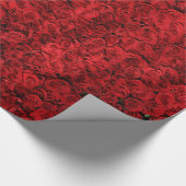 ヴィンテージの赤いバラの花のギフト用包装紙 ラッピングペーパー (角)