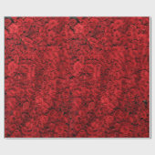 ヴィンテージの赤いバラの花のギフト用包装紙 ラッピングペーパー (フラット)