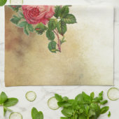 ヴィンテージの赤いバラ キッチンタオル (折り畳み)