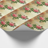 ヴィンテージの赤いバラ ラッピングペーパー (角)