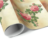 ヴィンテージの赤いバラ ラッピングペーパー (ロールコーナー)