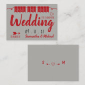 ヴィンテージの赤いバンティング、日付の保存 エンクロージャーカード (正面/裏面)