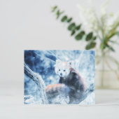 ヴィンテージの赤いパンダの雪 シーズンポストカード (スタンド正面)