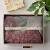 ヴィンテージの赤いフローラの切り離し 薄葉紙 (ギフト)