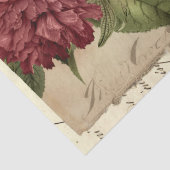 ヴィンテージの赤いフローラの切り離し 薄葉紙 (詳細)